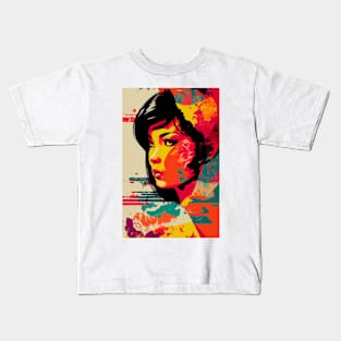 Vintage woman in pop-art style Kids T-Shirt